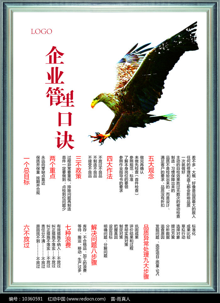 企业管理口诀展板